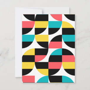 Urban, trendy, colorful, modern graphic pattern note card