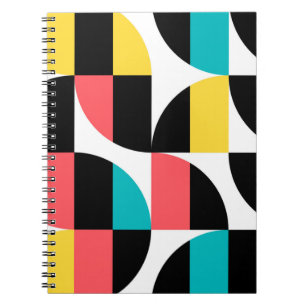 Urban, trendy, colorful, modern graphic pattern notebook