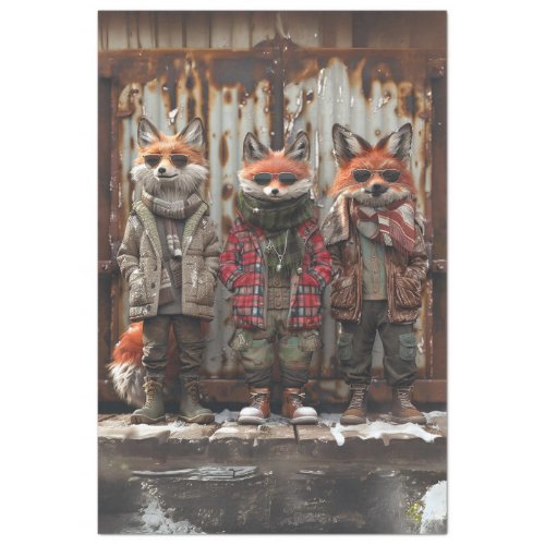 Urban Trio Fox Brotherhood Decoupage Tissue Paper