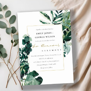 URBAN TROPICAL MONSTERA FOLIAGE VOW RENEWAL INVITE
