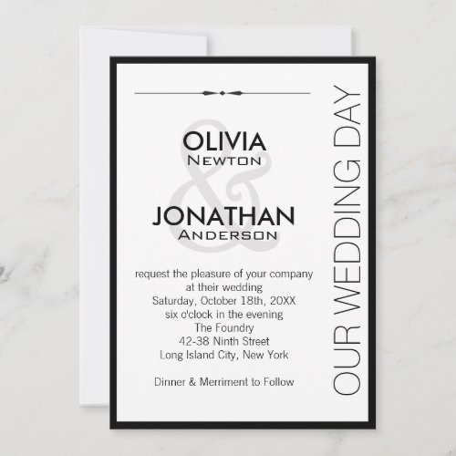 Urban Vibe Black and White Wedding Invitation