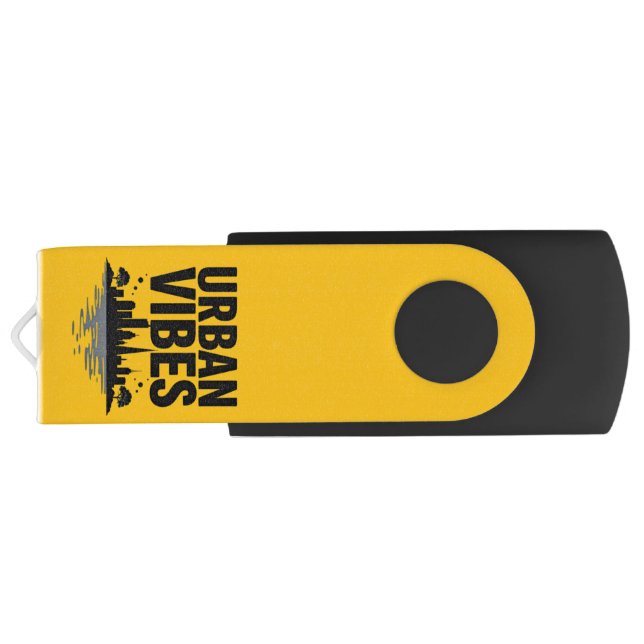 "Urban Vibes: Sleek USB Swivel Flash Drive  (Back)