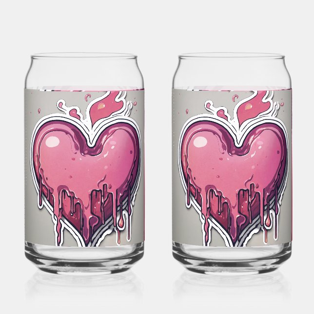 Urban Vibes Typography: Graffiti Art Collaboration Can Glass (Front)