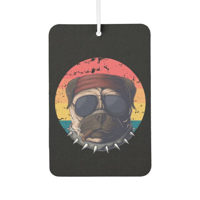 Urban Warrior Sunset Pug   Air Freshener (Front)