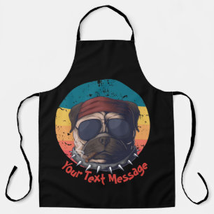 Urban Warrior Sunset Pug Your Text Apron