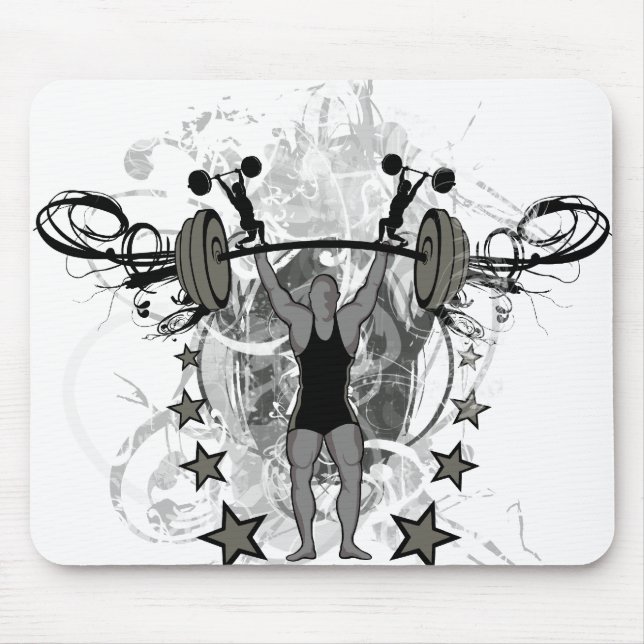 Urban Weightlifter Illustration Mouse Pad (Front)