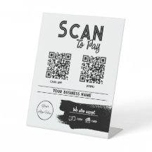 Urban white 2 QR codes tatttoo shop scan to pay