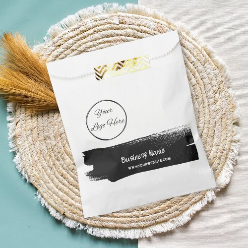 Urban white with logo business promotional paper favor bag
