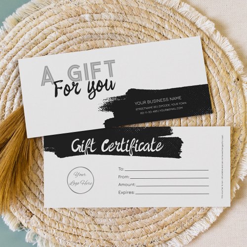 Urban white with logo masculine gift certificate