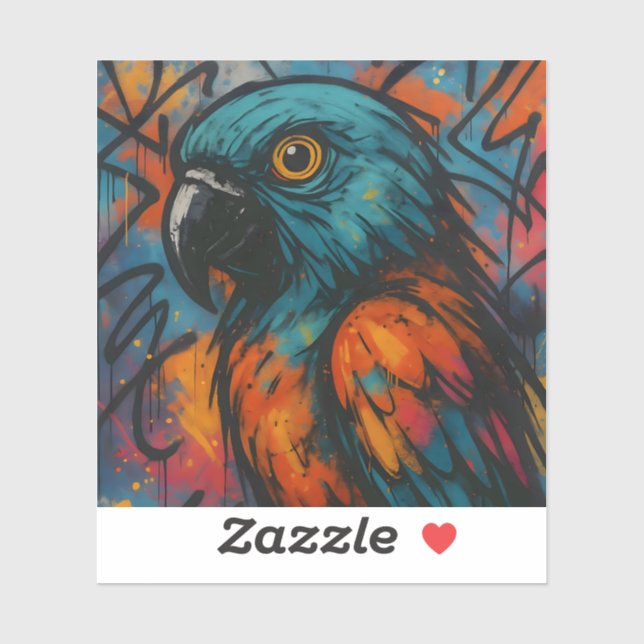 Urban Wingbeat – Dynamic Urban Bird Art Square  Sticker (Sheet)