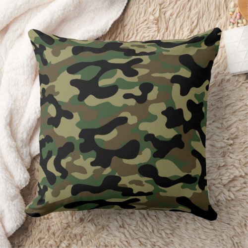 Urban Woodland Camouflage  Throw Pillow