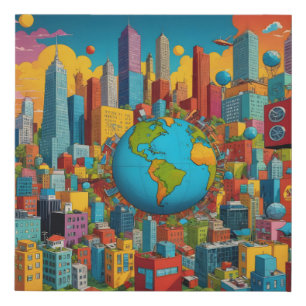 Urban World Harmony Faux Canvas Print