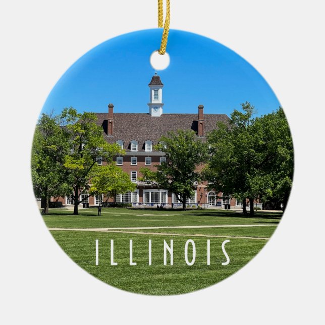 Urbana Champaign Illinois Ceramic Ornament (Front)