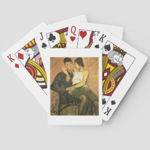 Urbanite Couple, 1920 (oil on canvas) Poker Cards