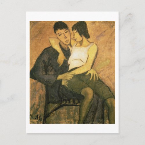 Urbanite Couple 1920 oil on canvas Postcard