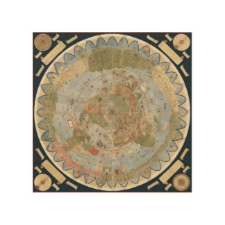 URBANO MONTE'S 1587 Earth Map On Wood Canvas