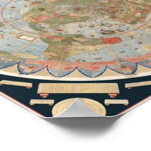 URBANO MONTE'S 1587 Earth Map Poster | Zazzle