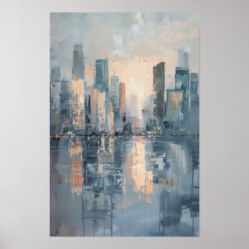 Urbanscape Oil Painting Vintage  Poster