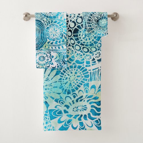 Urchin and Opihi party tropical pattern Bath Towel Set