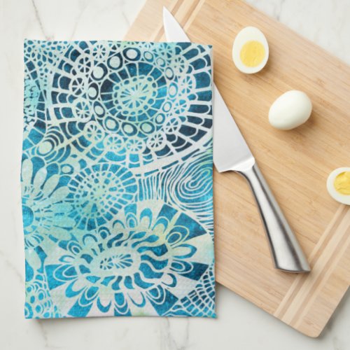 Urchin and Opihi party tropical pattern Kitchen Towel