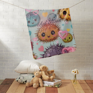 Urchin Heart Print Baby Blanket