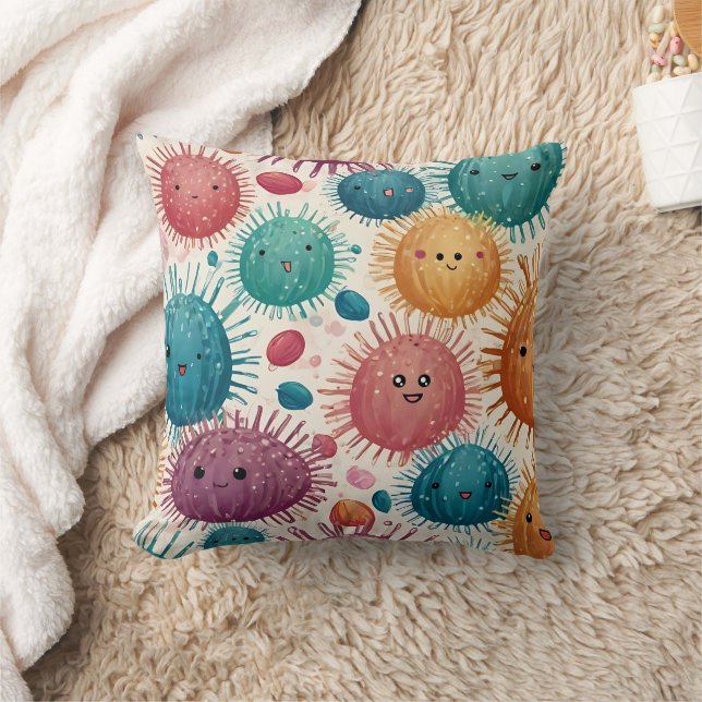 Urchin Watercolor Print Throw Pillow (Blanket)