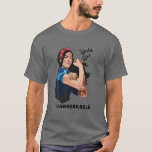 Urdu Girl Unbreakable Rosie Riveter Retro Proud He T-Shirt
