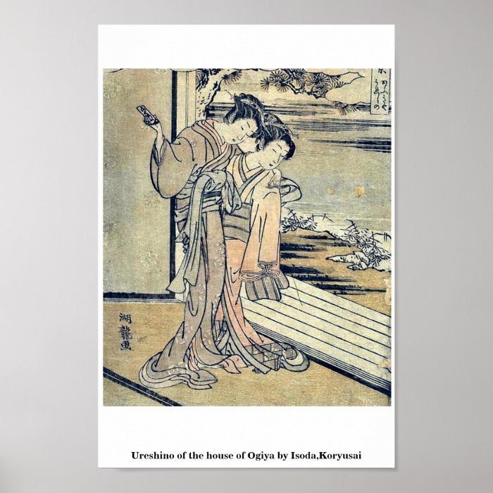 Ureshino of the house of Ogiya by Isoda,Koryusai Posters