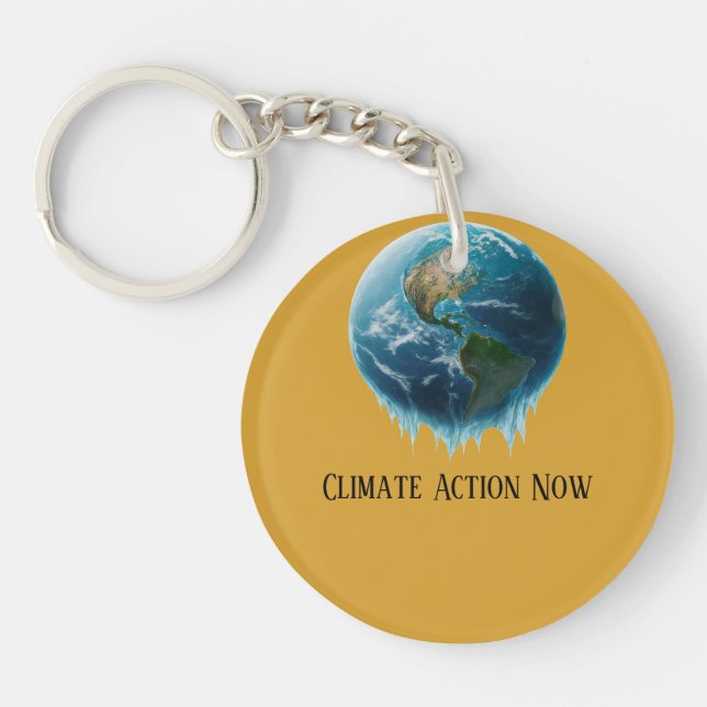 Urgent Call: Climate Action Now Keychain (Front)
