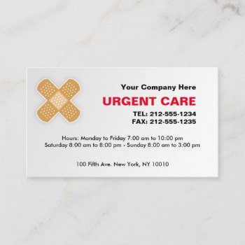 Urgent Care Customizable Business Card by BigCity212 at Zazzle