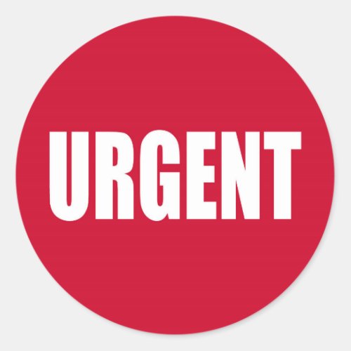 Urgent Classic Round Sticker