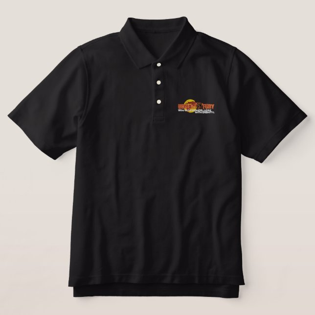 Urgent Fury Logo with Globe Embroidered Polo Shirt (Design Front)