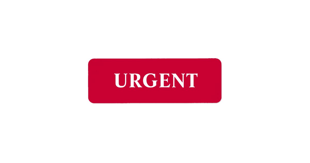 Urgent Label Zazzle