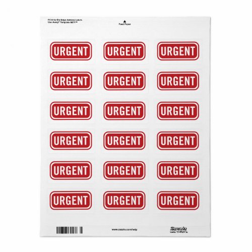 Urgent Office  Label