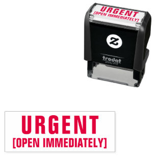 Urgent Open Immediately Professional Business Red Self-inking Stamp