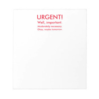 Urgent To-Do Notepad, Funny Notepad in Red