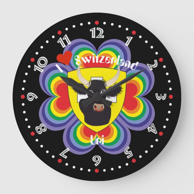 Uri Schweiz Suisse Svizzera Svizra Uhr Large Clock (Front)