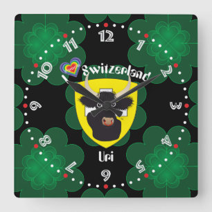Uri Schweiz Suisse Svizzera Svizra Uhr Square Wall Clock