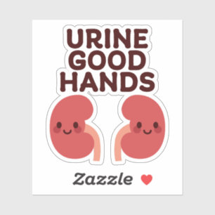 Urine Good Hands – Cute Smiling Kidney Design Sticker