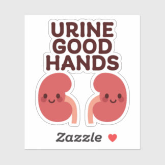Urine Good Hands – Cute Smiling Kidney Design Sticker