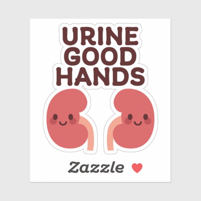 Urine Good Hands – Cute Smiling Kidney Design Sticker (Sheet)