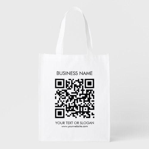 Url Address Logo Text QR Code Double Sided Print Grocery Bag