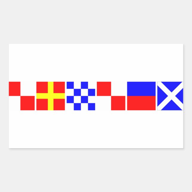 URNU East Midlands Maritime Signal Flags Rectangular Sticker (Front)
