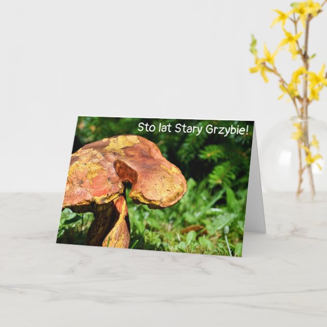 Urodziny - Funny Polish birthday card  (Yellow Flower)