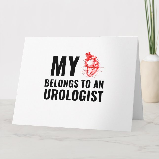 Urologist funny heart letterpress thank you card (Front)