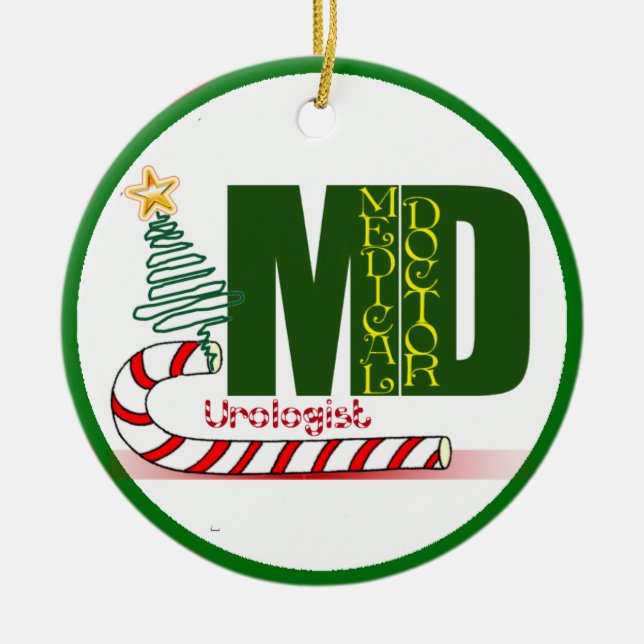 Urologist MERRY CHRISTMAS DOCTOR PHYSICIAN Ceramic Ornament (Front)