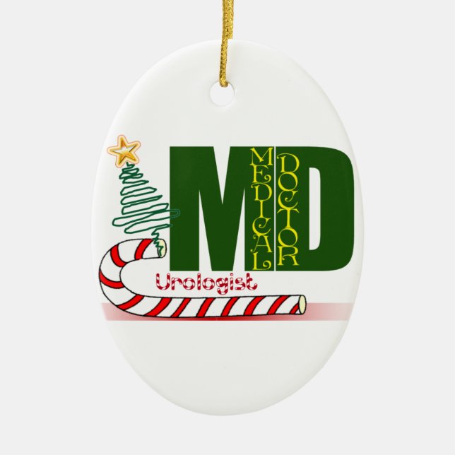 Urologist MERRY CHRISTMAS DOCTOR PHYSICIAN Ceramic Ornament (Front)