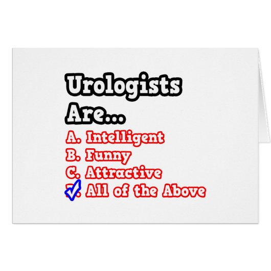 Urologist Quiz...Joke Cards (Front Horizontal)