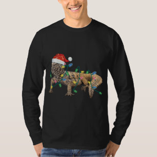 Uromastyx Christmas Lights Santa Hat Dabb Lizard M T-Shirt