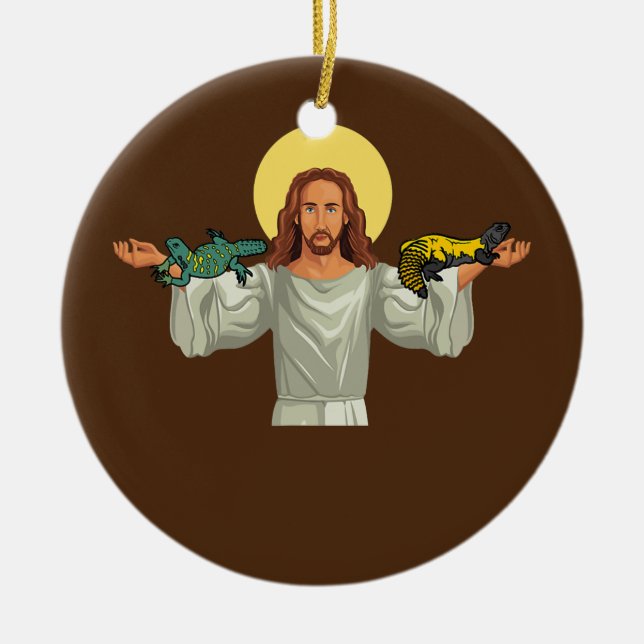 Uromastyx Reptile Spiny Tailed Lizard Gecko Mom  Ceramic Ornament (Front)